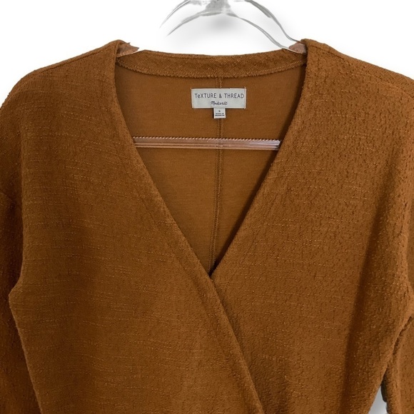 Madewell Texture & Thread Wrap Tie Waist Textured Sweater Sz S - Picture 4 of 12